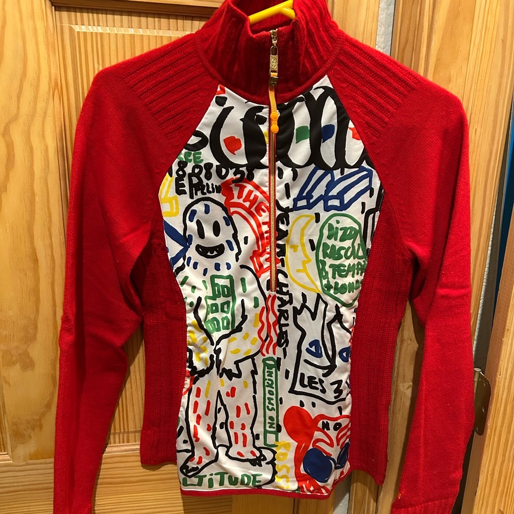 Rossignol JC De Castelbajac Sweater Half Zip. Vintage, in style for the slopes